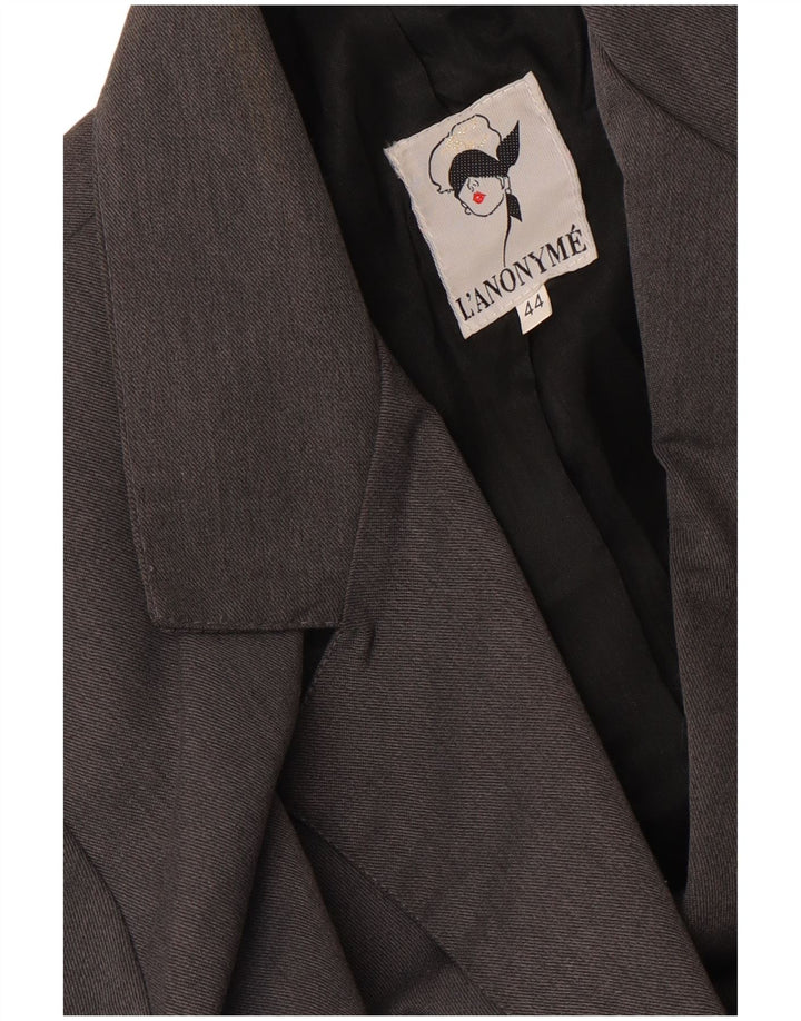Jaqueta blazer feminina vintage com peito duplo IT 44 cinza médio