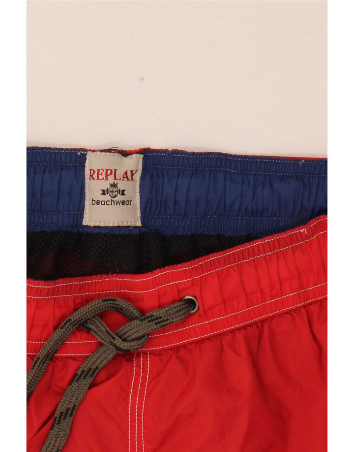 Replay Shorts de banho masculino médio vermelho