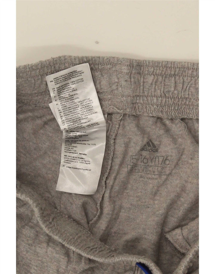 Shorts esportivos masculinos Adidas 15-16 anos cinza algodão