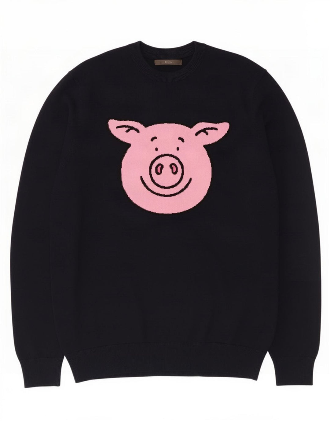 Suéter masculino Marks & Spencer com gola redonda e algodão preto médio