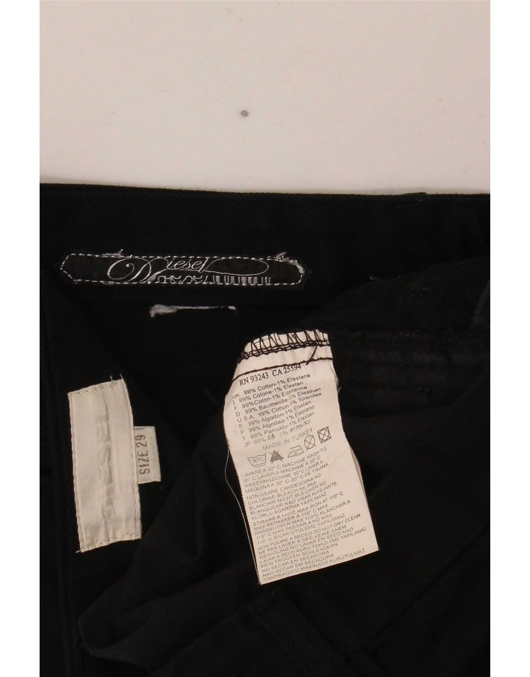 Jeans Slim Feminino Diesel W29 L32 Algodão Preto