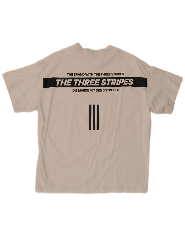 Adidas Mens Graphic T-Shirt Top Grande Algodão Branco