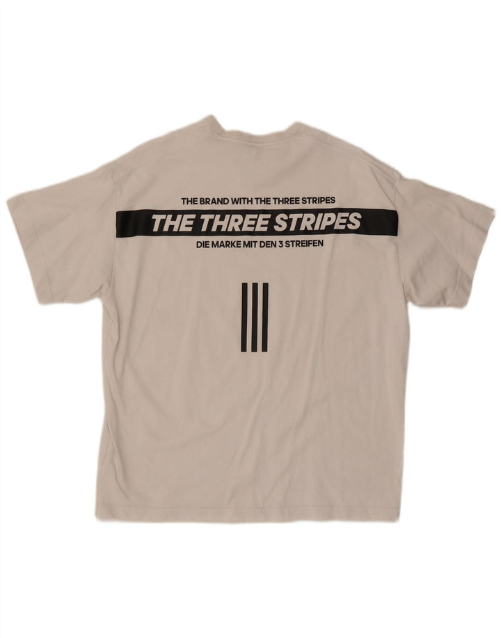 Adidas Mens Graphic T-Shirt Top Grande Algodão Branco