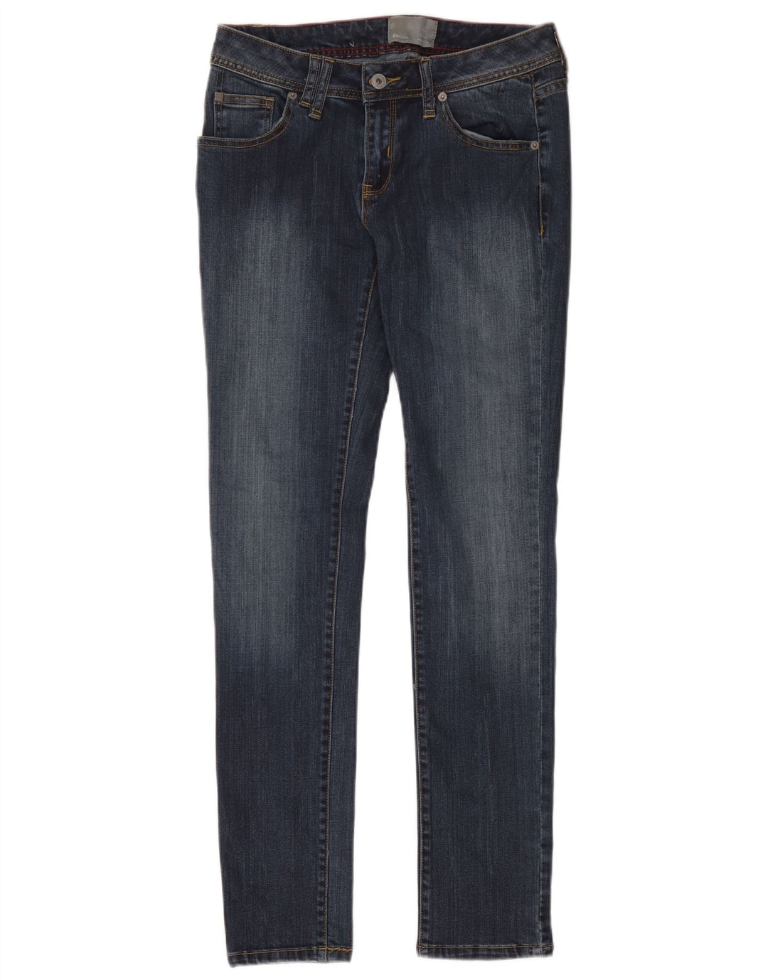 Jeans skinny feminino de banco W28 L32 algodão azul marinho