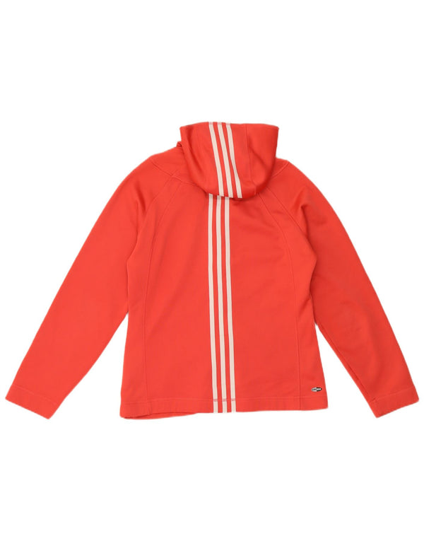 Adidas Womens Climawarm Zip Hoodie Sweater UK 12 Medium Red Poliéster