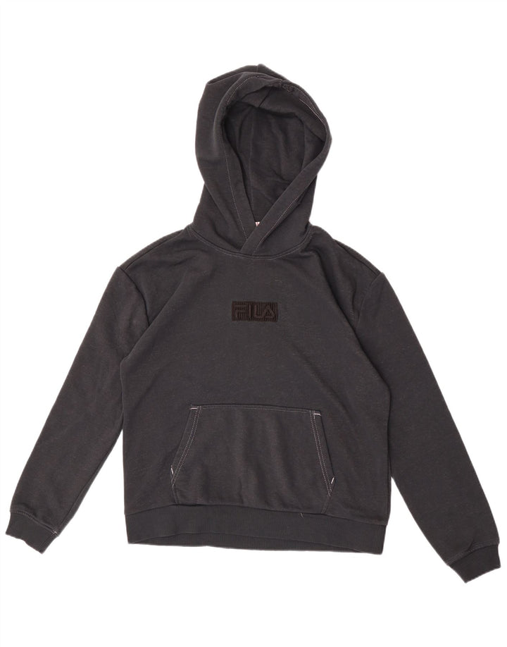 Fila feminino gráfico moletom com capuz UK 14 médio preto