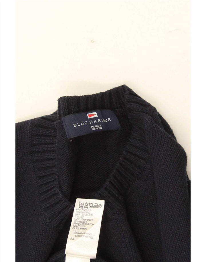 Suéter masculino Marks & Spencer Blue Harbor com gola redonda XL azul marinho