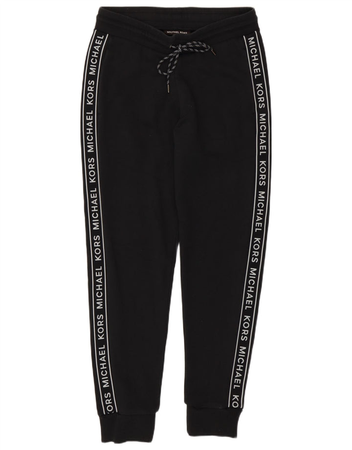 Calça esportiva masculina Michael Kors com estampa gráfica pequena de poliéster preto