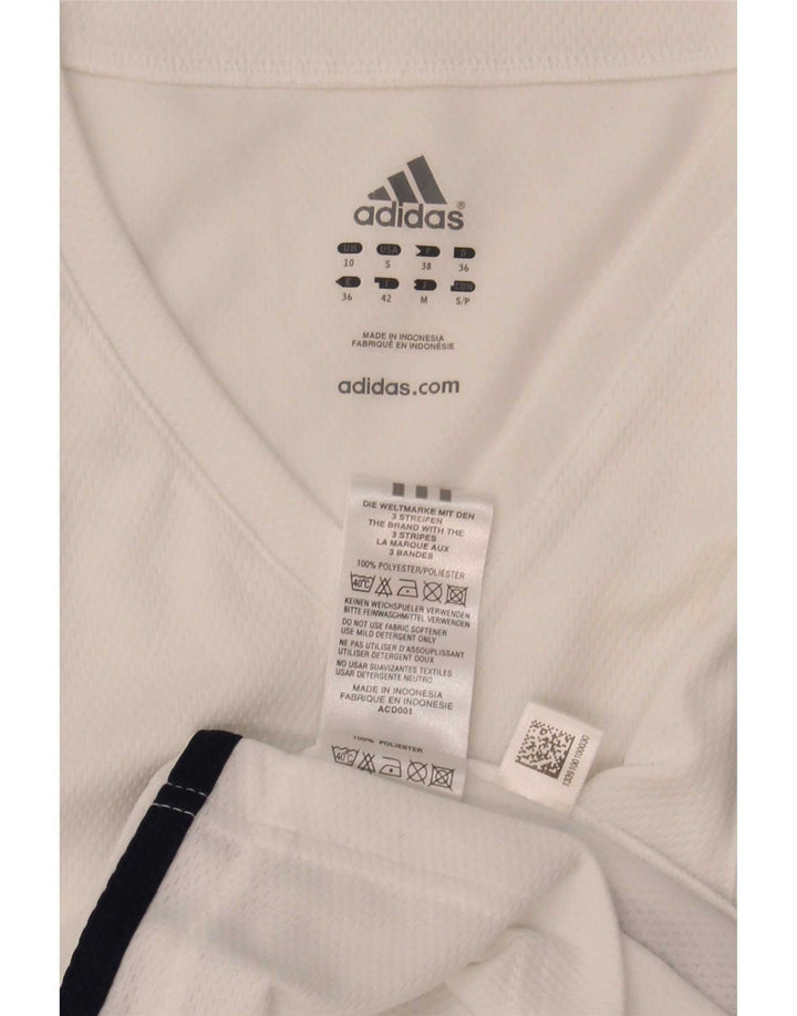 Adidas Womens Climalite Vest Top UK 10 Pequeno Poliéster Branco