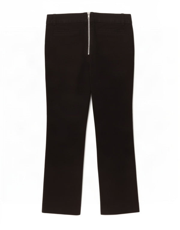 Zara Calça feminina casual bootcut UE 40 médio W30 L27 algodão preto