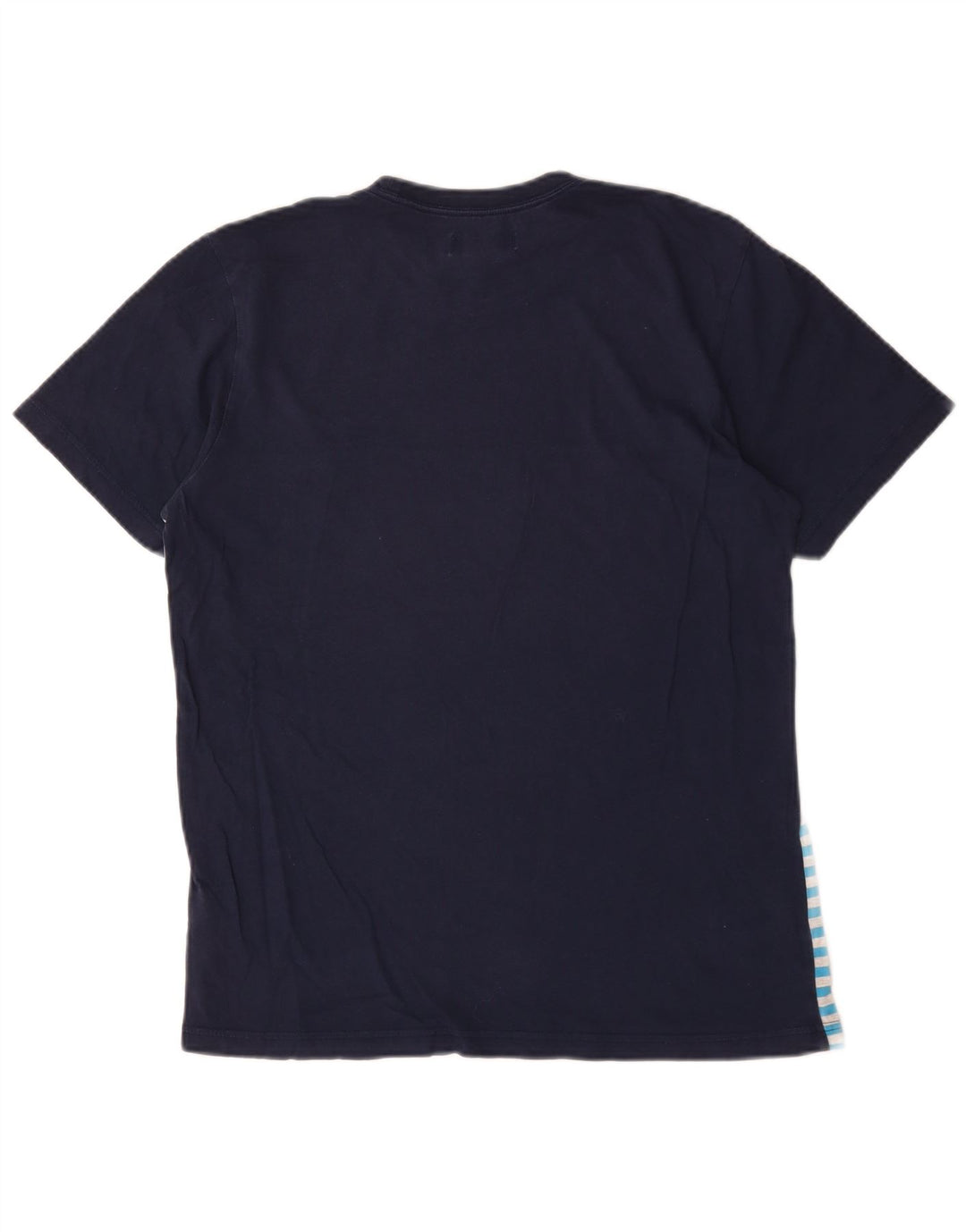 Adidas Camiseta Masculina Top Médio Azul Marinho Listrado Algodão