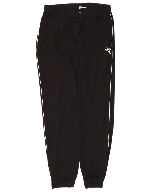 Calça de treino masculina Diadora Joggers UK 42 grande poliéster preto