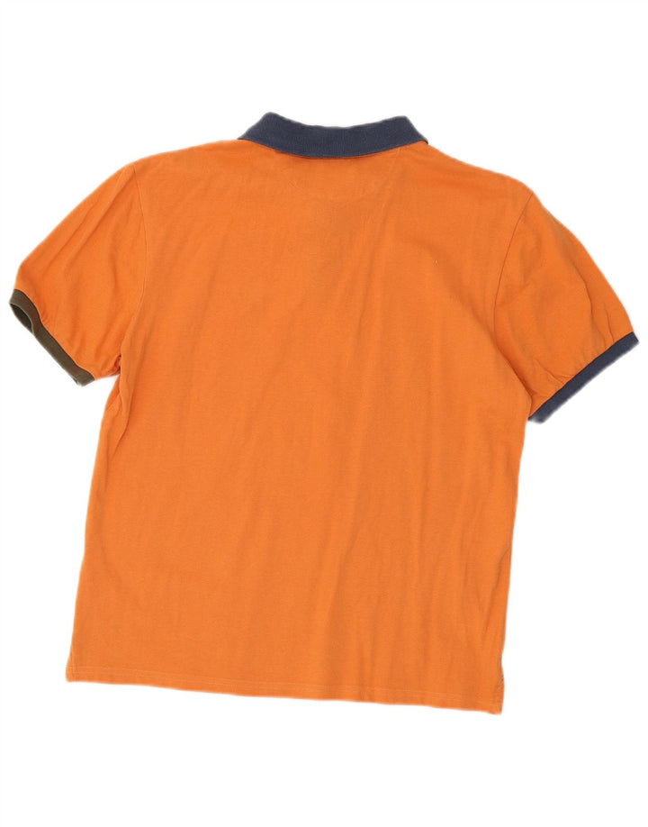 Camisa polo masculina North Sails médio laranja colorblock algodão