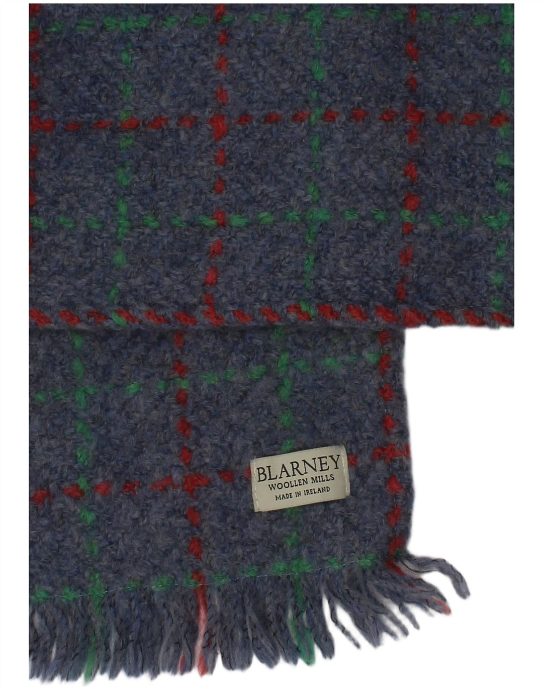 Lenço retangular masculino Blarney, tamanho único, lã xadrez azul, inverno