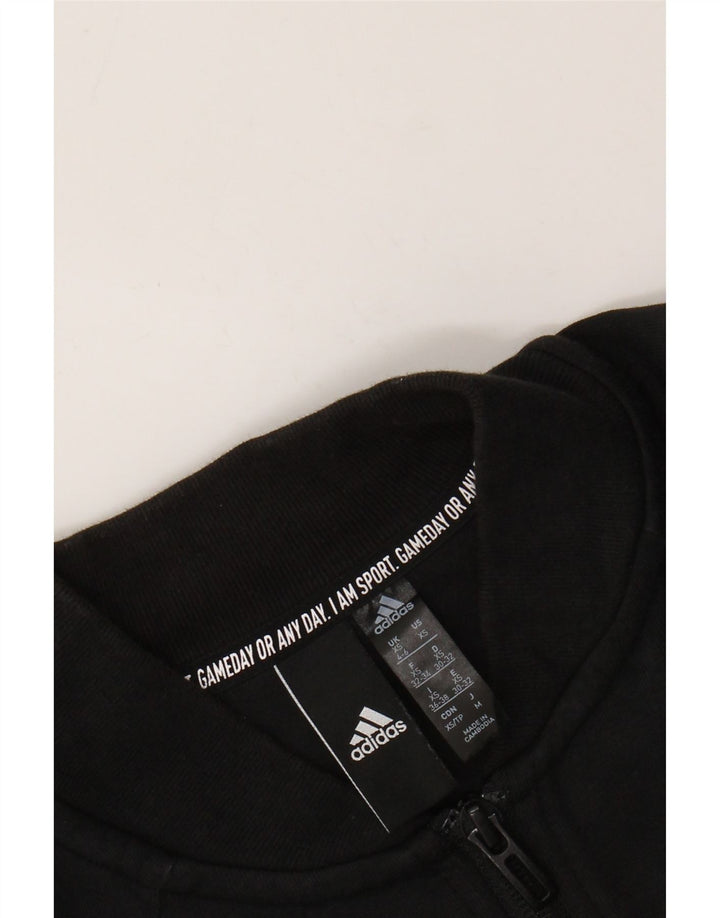 ADIDAS Womens Crop Tracksuit Top Jacket UK 4/6 XS Preto