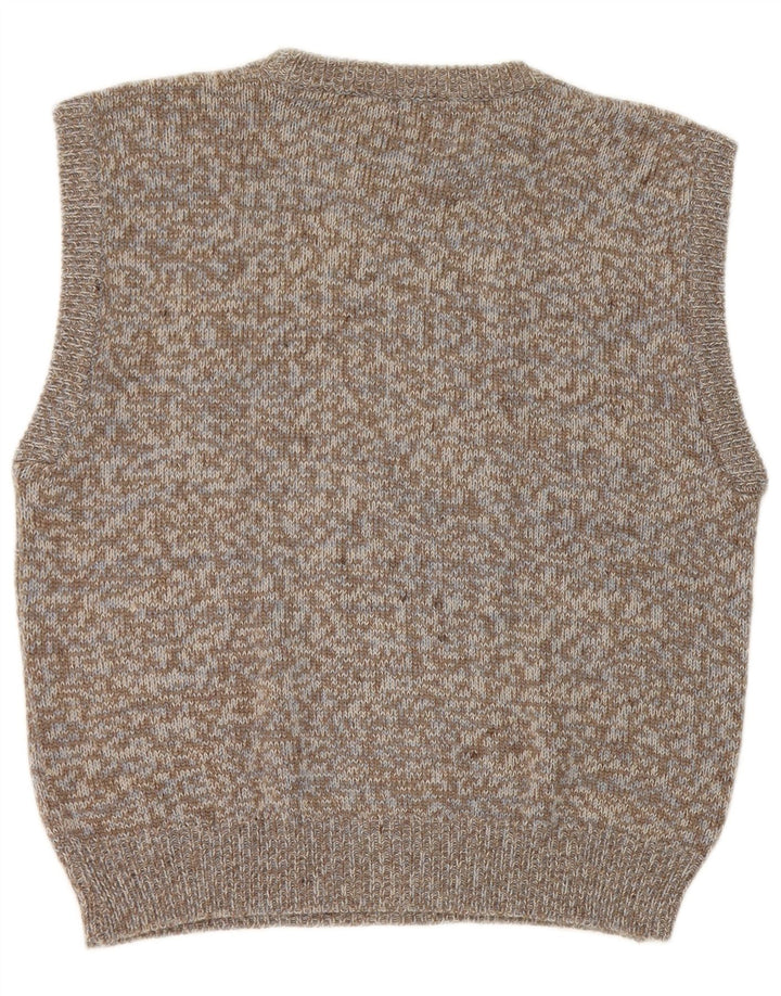 Regata masculina vintage XS lã manchada cinza