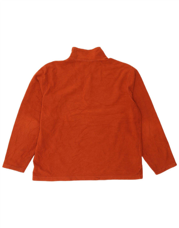 EDDIE BAUER Suéter masculino de lã com zíper e gola grande poliéster laranja