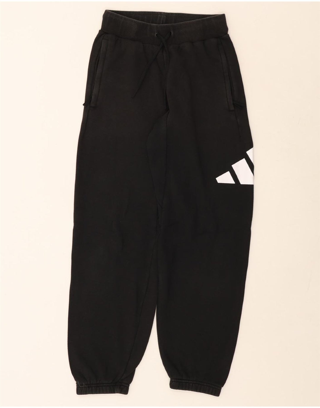 ADIDAS Womens Graphic Tracksuit Calças Joggers Reino Unido 10 Pequeno Algodão Preto