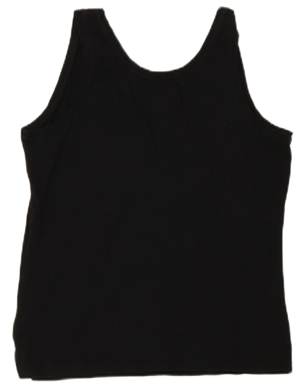 Calvin Klein Jeans Womens Crop Graphic Vest Top UK 14 Large Black Cotton