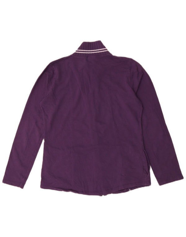 Fila Womens Tracksuit Top Jacket UK 16 Grande Algodão Roxo
