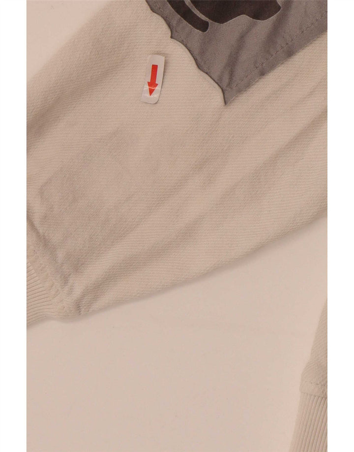 Zara Mens Graphic Loose Fit Hoodie Jumper Médio Branco