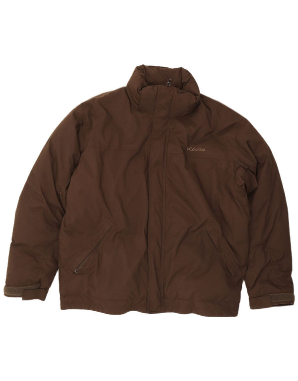 Jaqueta Columbia Masculina Loose Fit Acolchoada UK 42 XL Marrom Nylon
