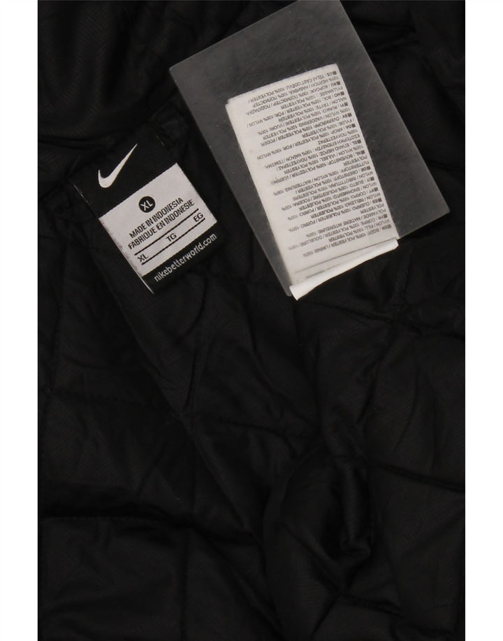 Jaqueta corta-vento masculina Nike com capuz UK 42 XL poliéster preto
