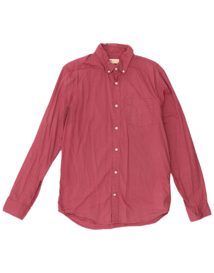 Camisa masculina Slim Fit da Gap, algodão médio com bolinhas cor de vinho