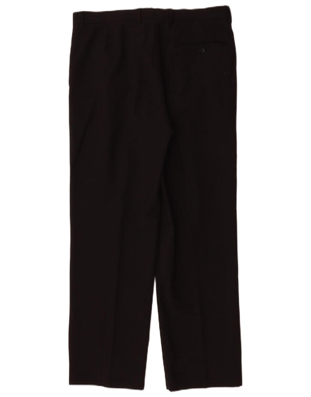 Calça masculina Marks & Spencer sob medida com pregas W34 L29 poliéster preto
