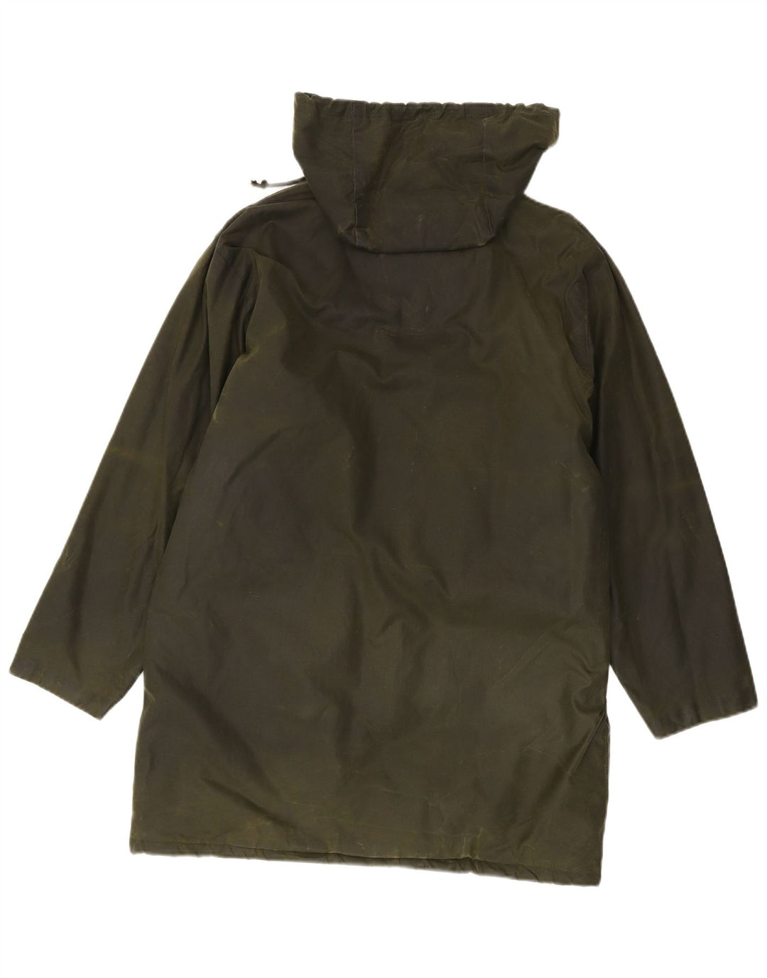 Capa de chuva feminina de algodão encerado com capuz grande Nuage UK 12 médio cáqui