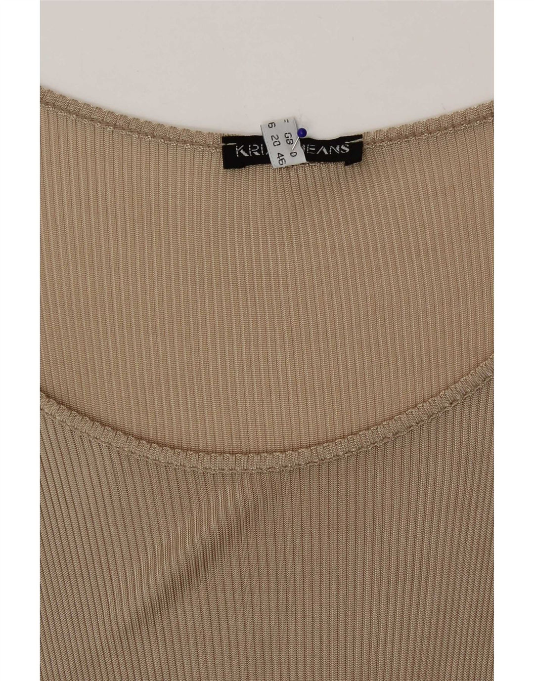 Top colete feminino Krizia UK 20 2XL bege