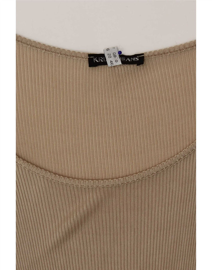 Top colete feminino Krizia UK 20 2XL bege