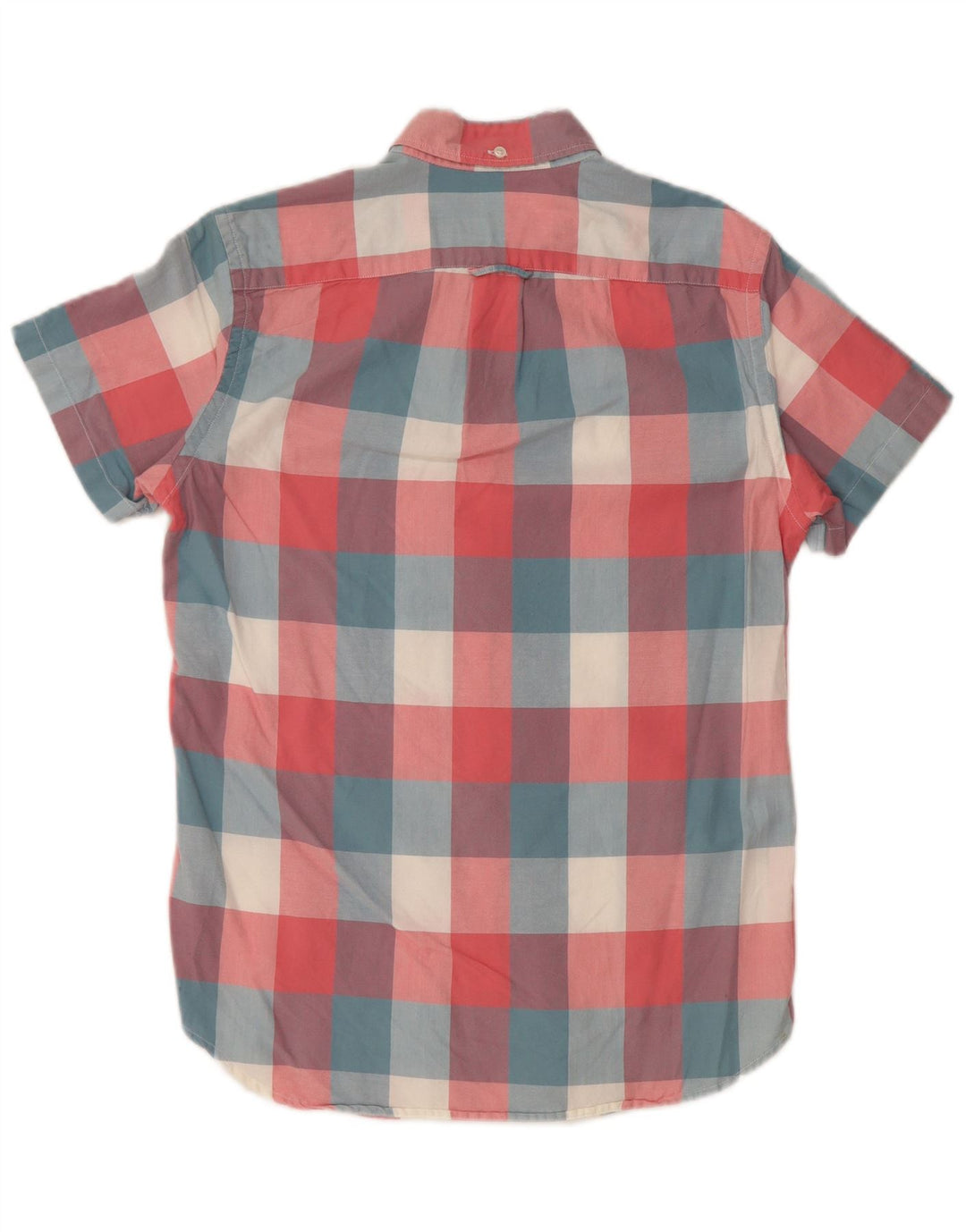 Camisa masculina de manga curta J. CREW XS de algodão xadrez multicolorido