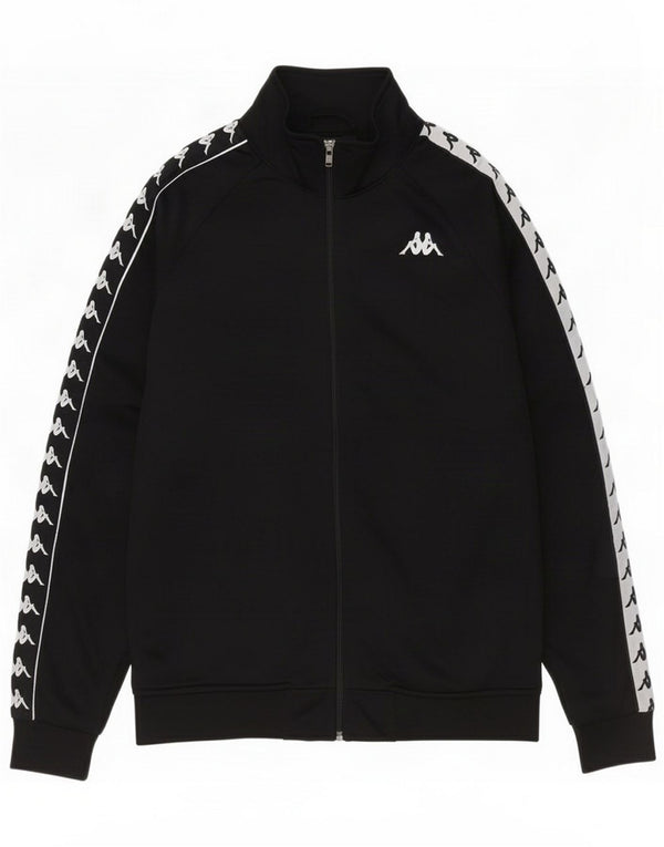 Jaqueta feminina Kappa com agasalho gráfico UK 14 médio preto colorblock