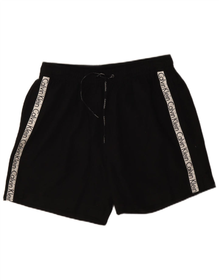 Calvin Klein Shorts de natação masculino gráfico grande poliéster colorido preto