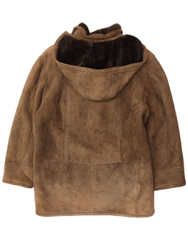 Casaco masculino vintage com capuz Shearling IT 54 2XL cáqui