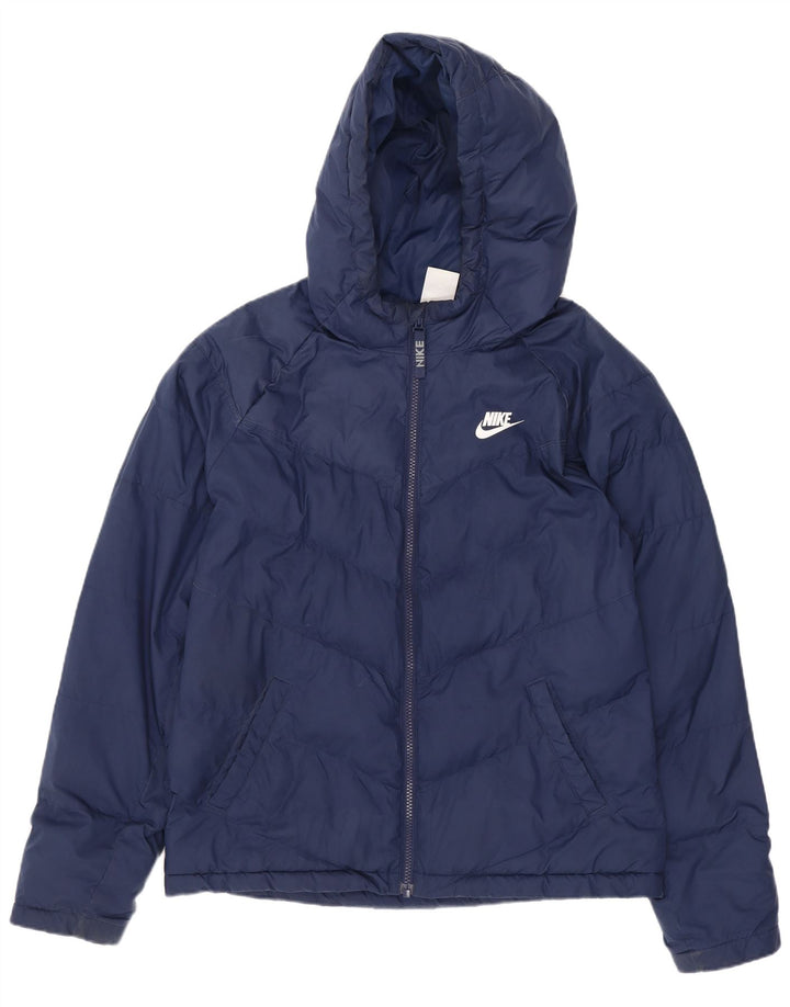 Jaqueta acolchoada com capuz Nike Boys 13-14 anos XL azul marinho poliéster