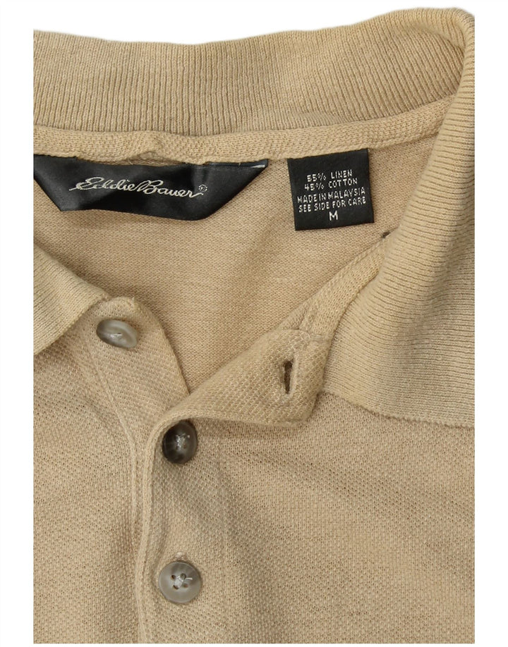 Camisa polo masculina EDDIE BAUER linho bege médio