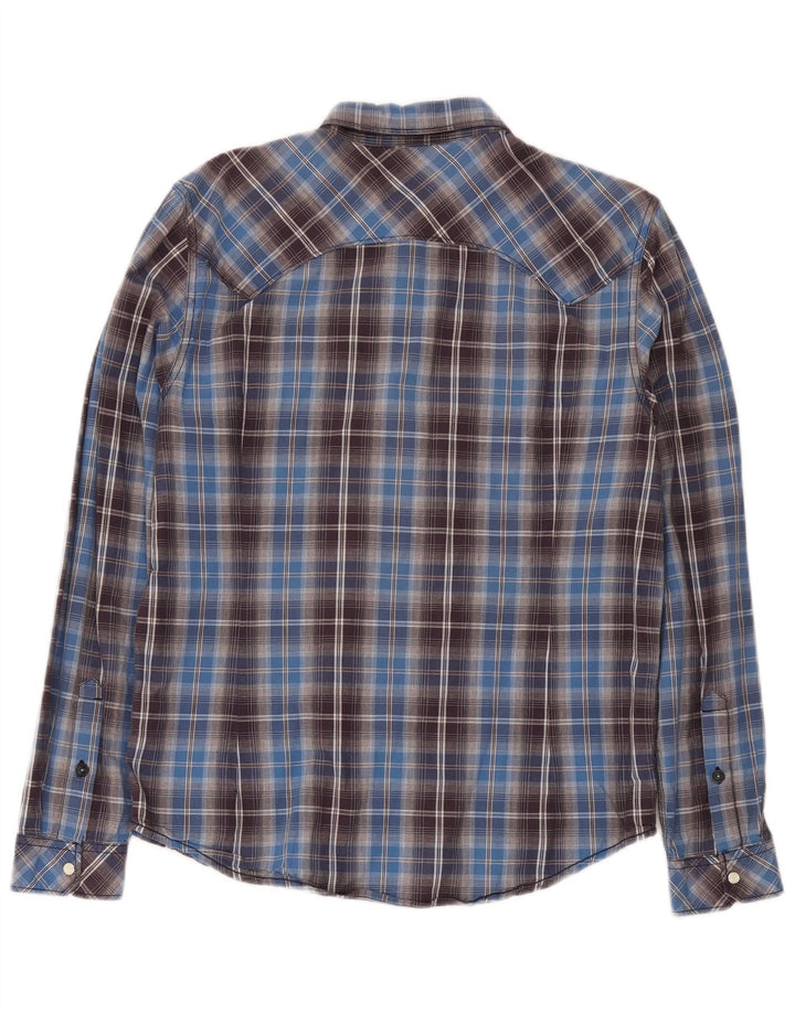 Camisa masculina Lee Slim Fit grande algodão xadrez azul
