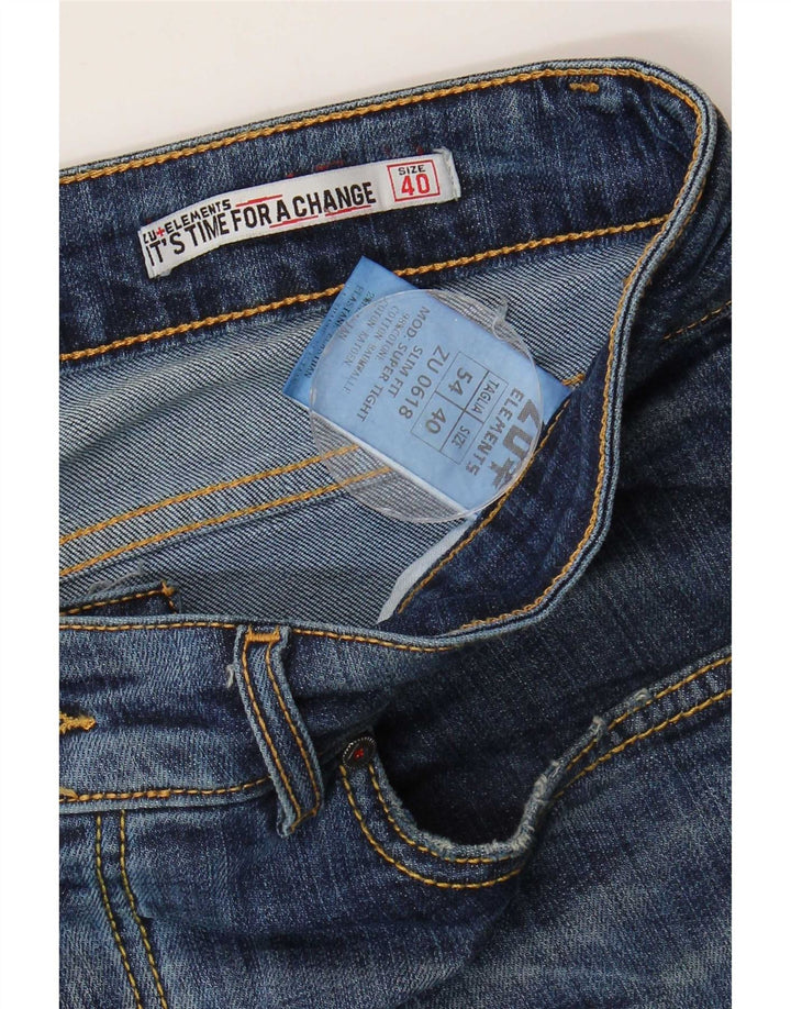 Zu Elements Mens Slim Jeans W40 L30 Azul Algodão