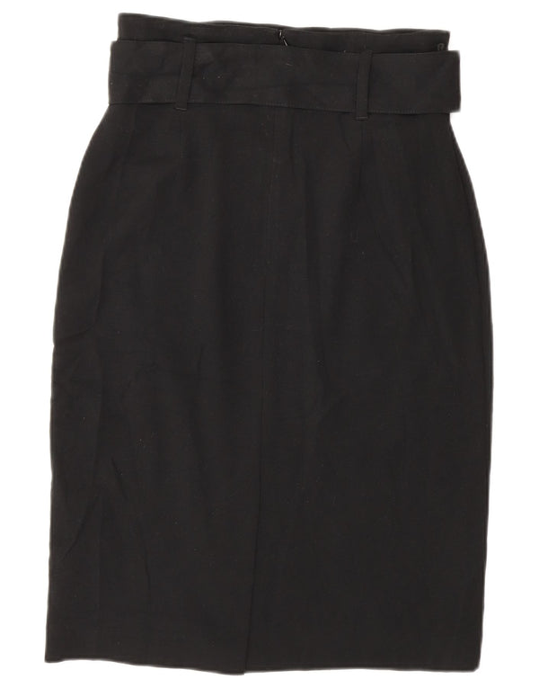 Saia lápis feminina Marks & Spencer Petite UK 6 XS W26 poliéster preto