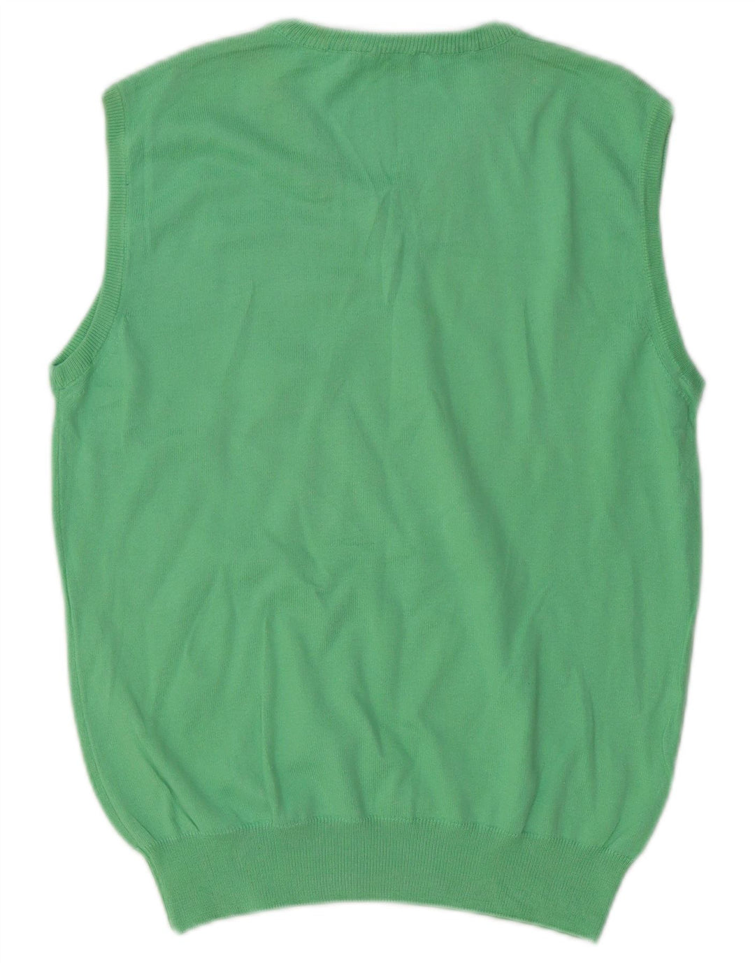 Brooksfield Mens Vest Tank Top IT 46 Pequeno Algodão Verde