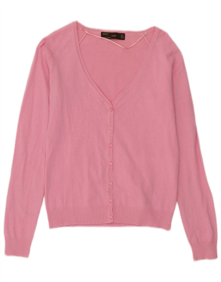 Suéter cardigã feminino Zara Reino Unido 10 pequeno rosa