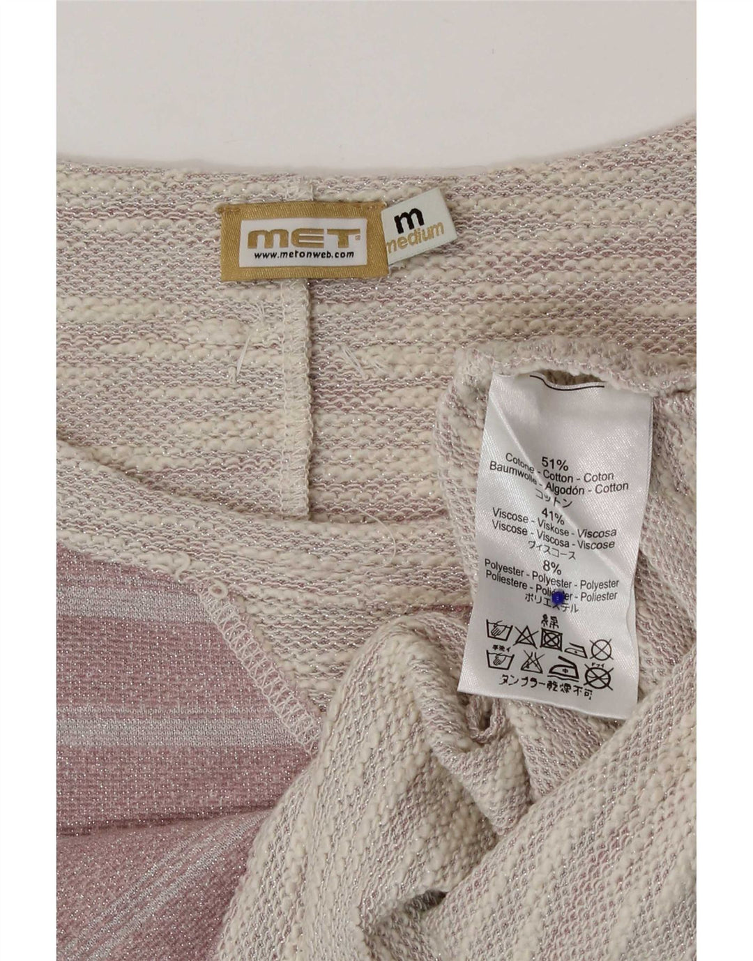 Blusa feminina MET UK 14 listrada rosa médio