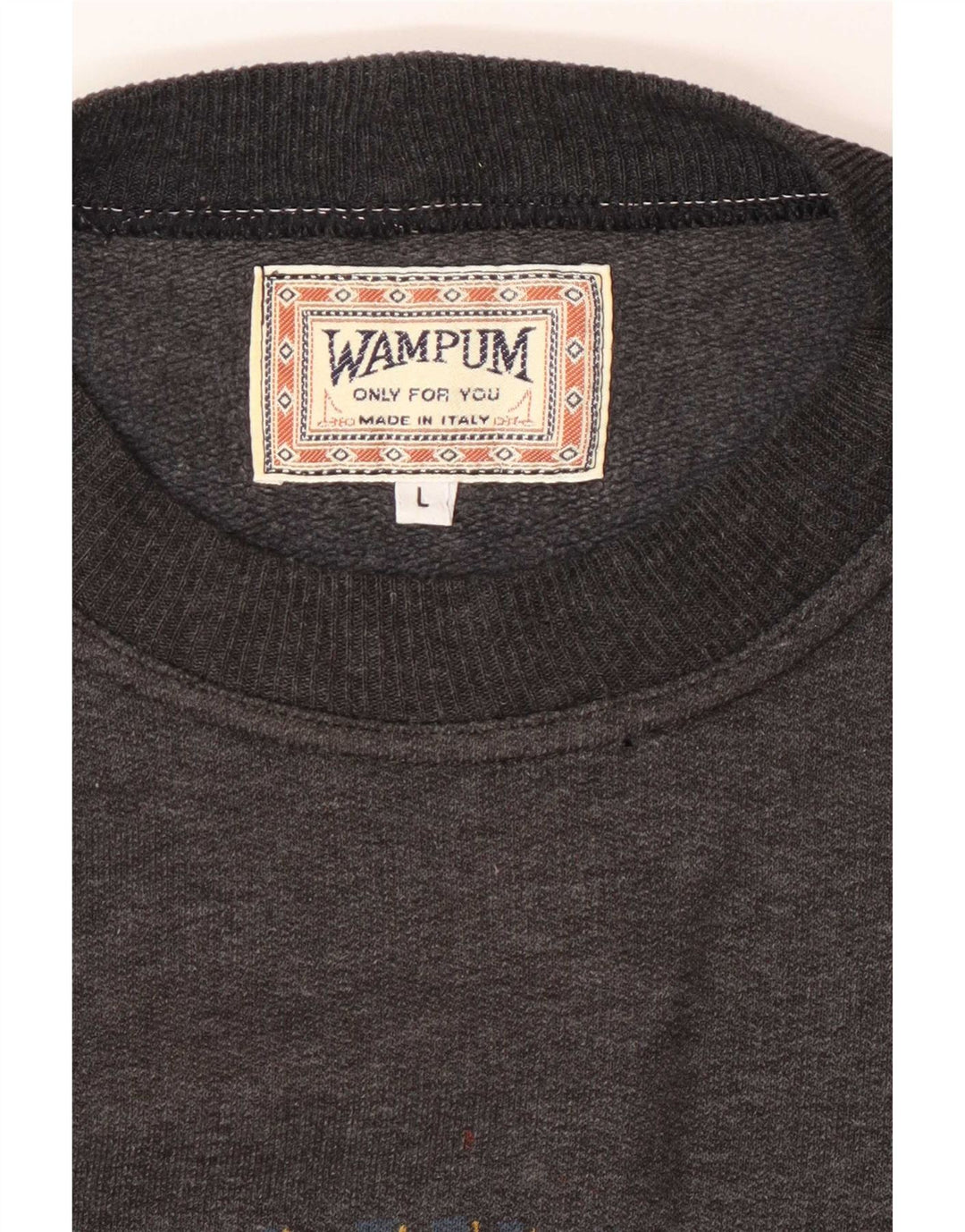 Suéter gráfico masculino Wampum grande cinza