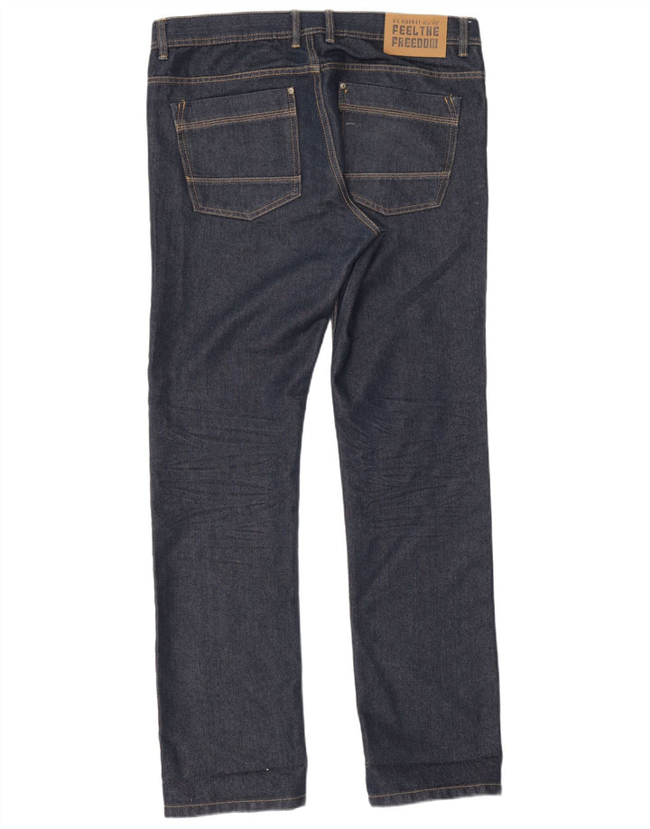 Calça jeans reta masculina Route 66 W36 L30 azul marinho algodão
