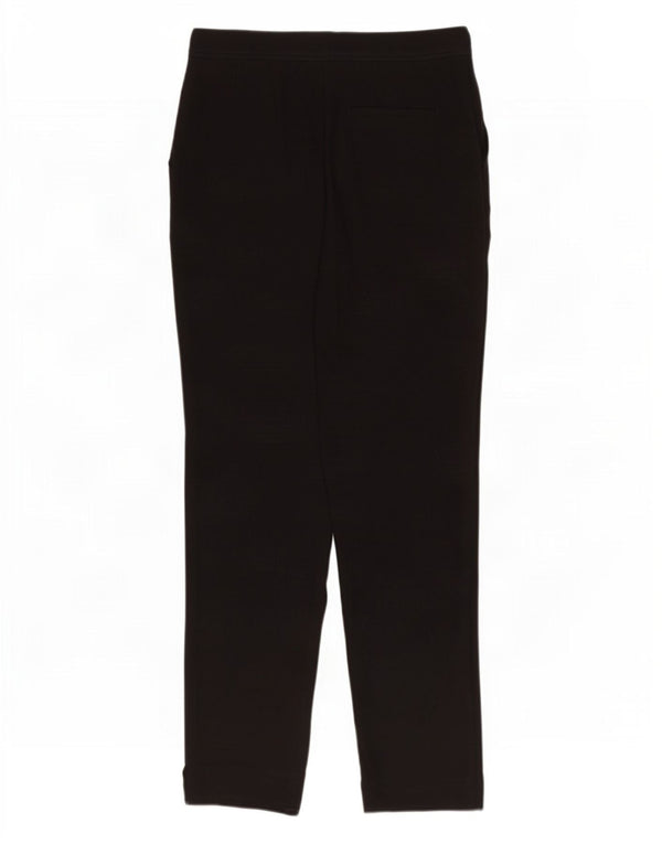 Marks & Spencer Womens High Waist Casual Trousers UK 10 Small W24 L30 Black