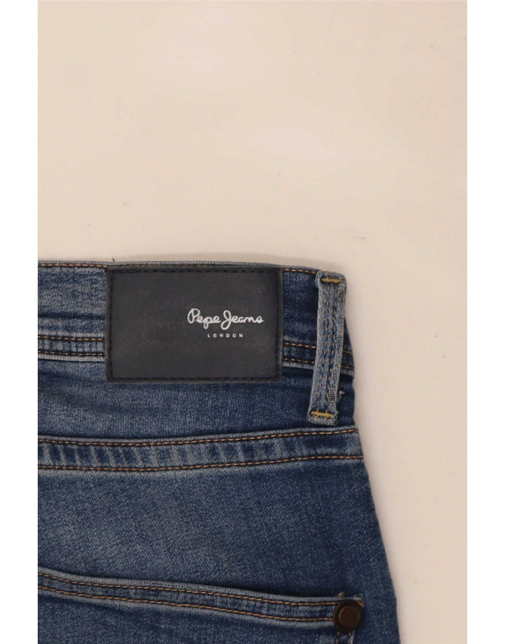 PEPE Jeans Feminino Regular Fit Straight UK 10 Pequeno W32 L31 Azul