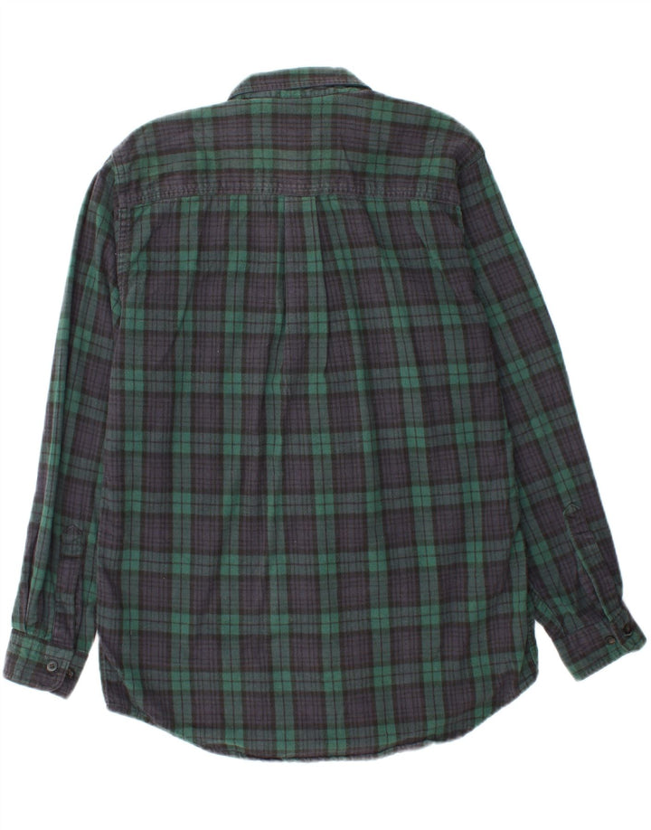 Camisa masculina de flanela L.L.BEAN pequeno algodão xadrez verde