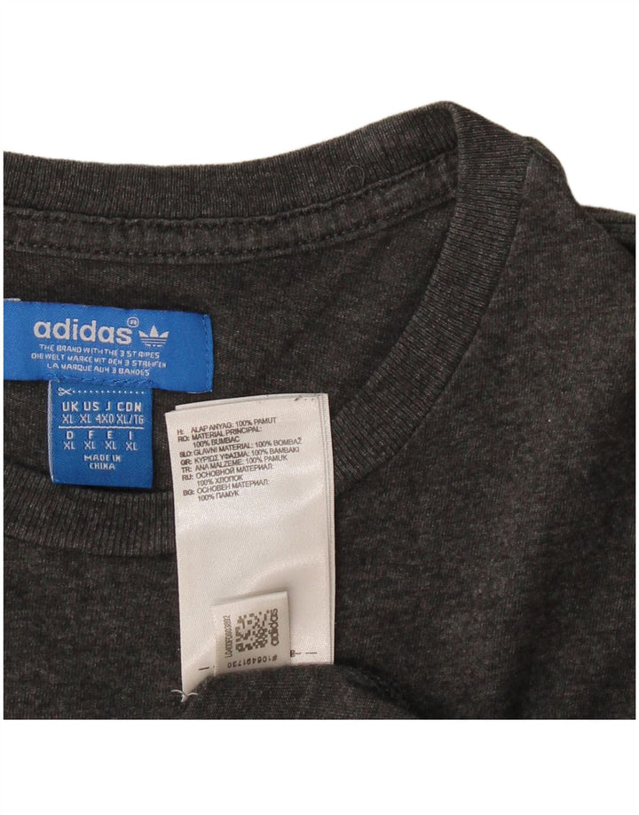 ADIDAS Mens Graphic T-Shirt Top XL Algodão Cinzento